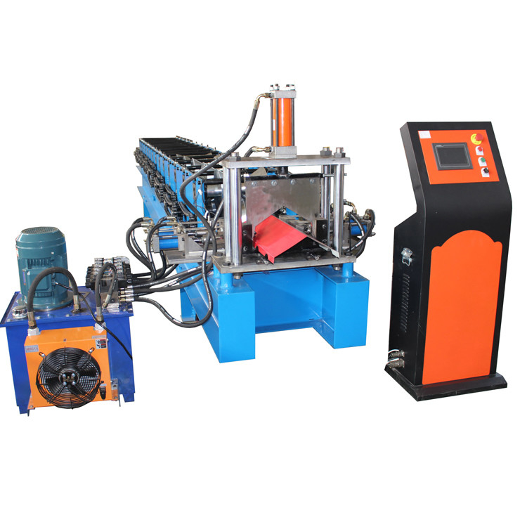 Angle Type Ridge Cap Roof Roll Forming Machine With Hydraulic Press And Cutting