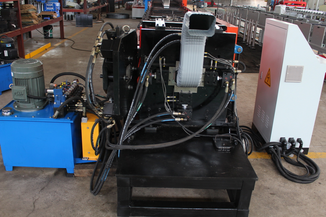 3phases Rain Water Downspout Roll Forming Machine Suitable Materials Thickness 0.4-0.8mm