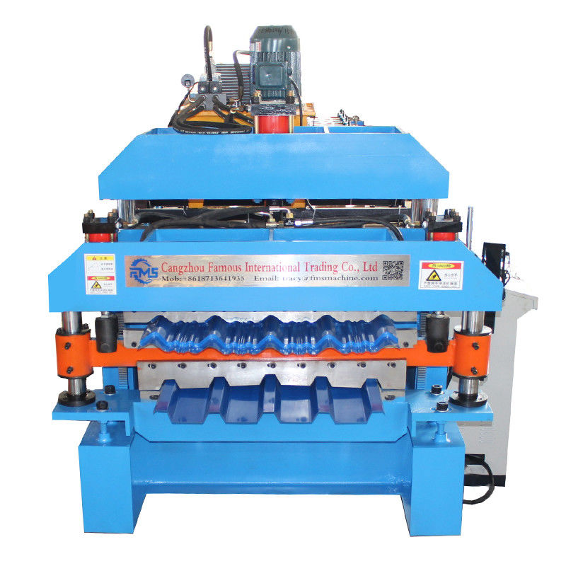 Precision Metalworking 4kw Power Roof Roll Forming Machine With 1 Year Warranty