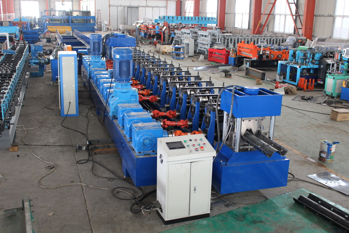2024 11kw 5.5kw GI Highway Guardrail Roll Forming Machine Cr12Mov Cutting Blade Material