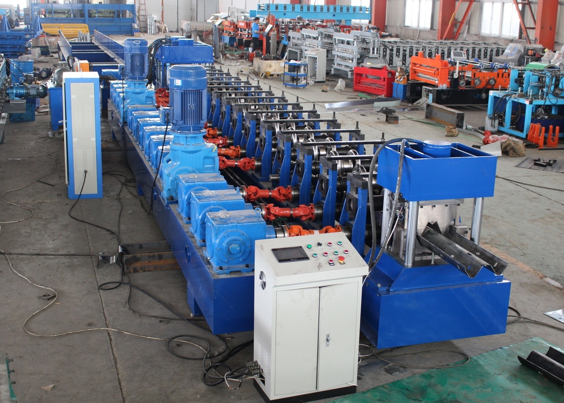 2024 11kw 5.5kw GI Highway Guardrail Roll Forming Machine Cr12Mov Cutting Blade Material