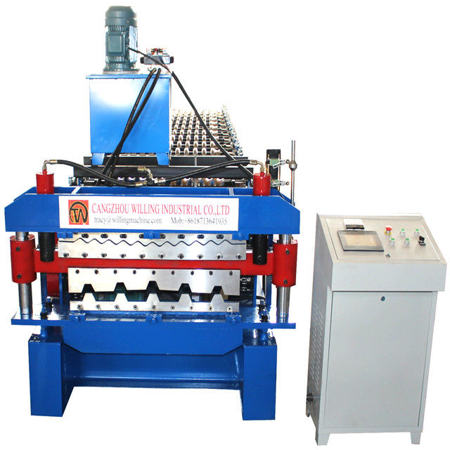 High Speed Roofing Tiles Machine Customization Double Layer Roof Sheet Roll Forming Machine for Ibr  Corrugated Glazed