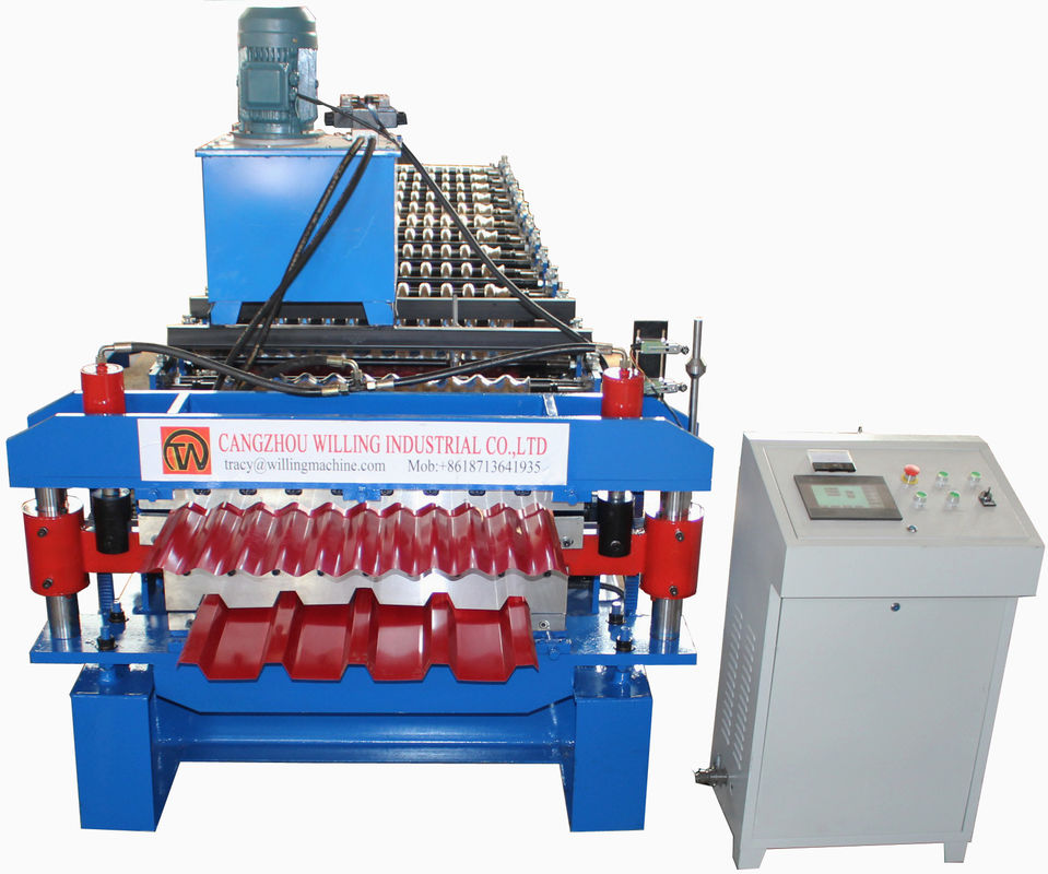 High Speed Roofing Tiles Machine Customization Double Layer Roof Sheet Roll Forming Machine for Ibr  Corrugated Glazed