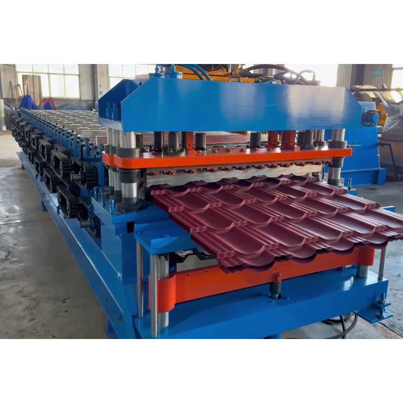 PLC Control Metal Cold Steel Glazed Roof Tile Making Machine Step Tile Roofing Sheet Roll Forming Machine Factory