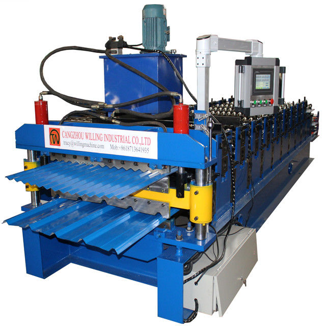 Ibr Corrugated Double Layer Roll Forming Machine Full Automatic Plc Control