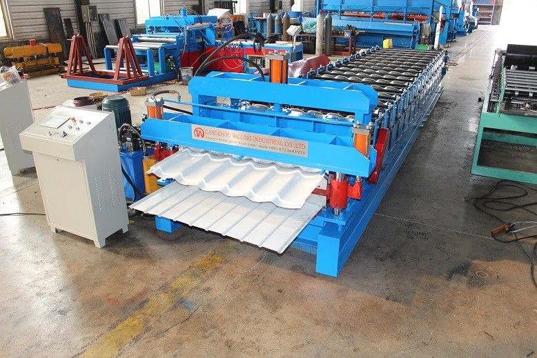 Plc Control 0.3mm Double Layer Roll Forming Machine For Metal Steel Roof