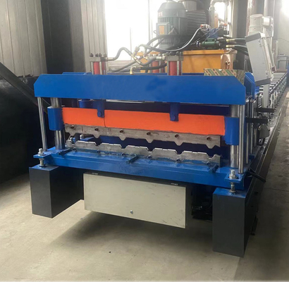 Trapezoidal Roof Tile Roll Forming Machine With 18 Stations Simple Structure No Pollution