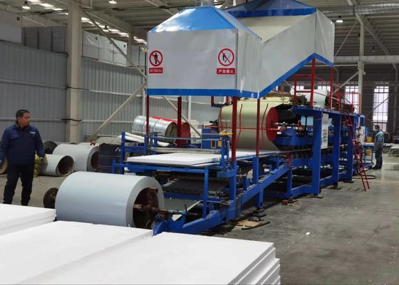 1 Year Warranty PLC Sandwich Panel Roll Forming Machine With Flying Tracking Cutting